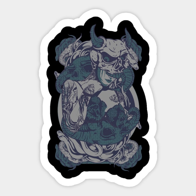 Lady Skull Sticker by gblackid